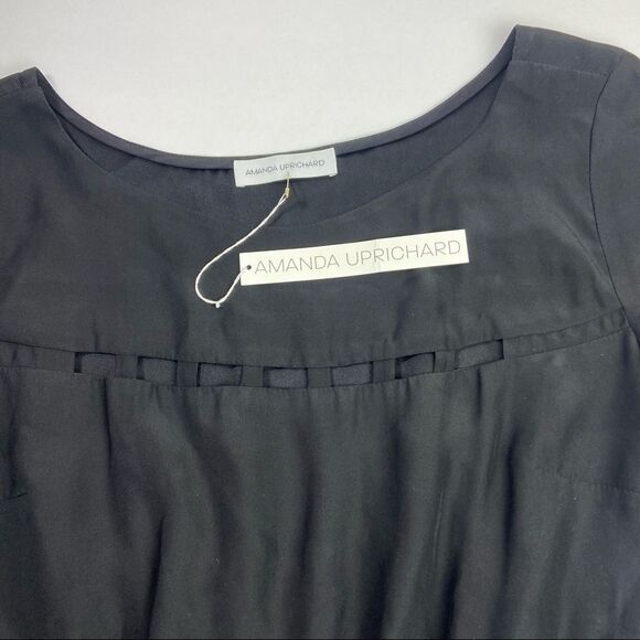 AMANDA UPRICHARD- Black Silk Cut Out Chest Dress - Picture 3 of 9